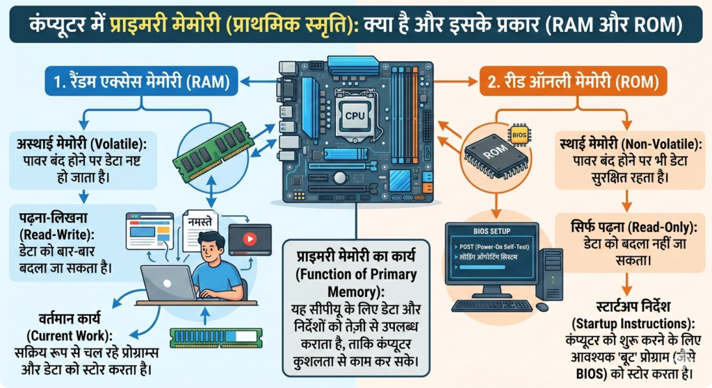 Primary Memory in Computer in Hindi