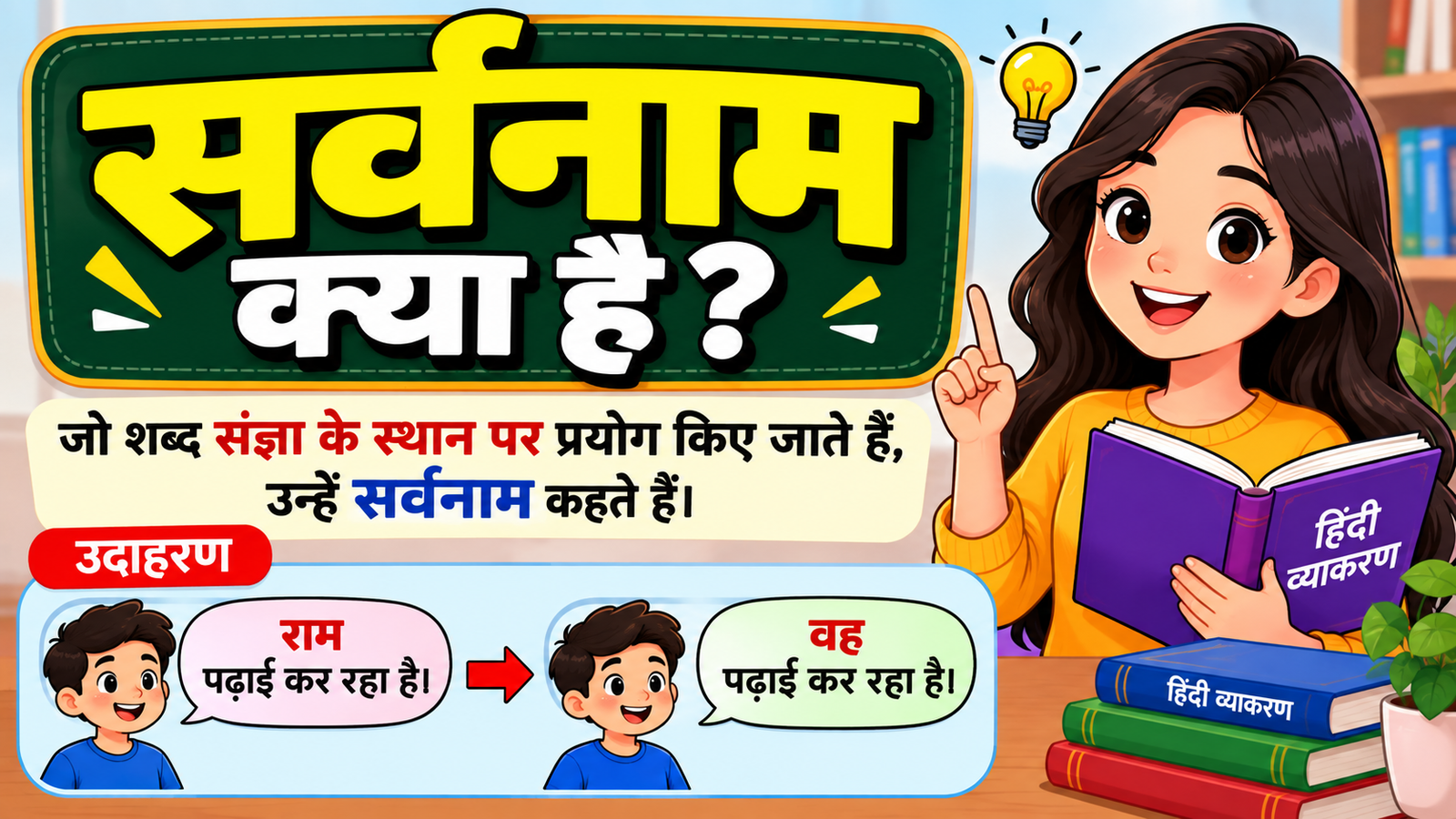 सर्वनाम क्या है? 6 प्रकार, उदाहरण और महत्वपूर्ण नियम | आसान तरीका सर्वनाम क्या है? 6 प्रकार, उदाहरण और महत्वपूर्ण नियम | आसान तरीका