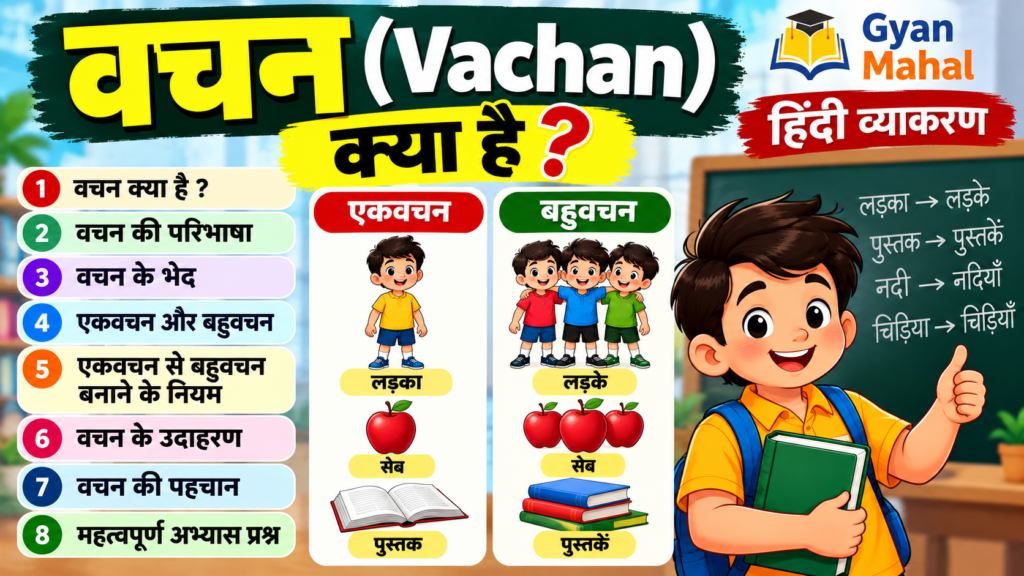 वचन क्या है? 2 भेद, नियम और उदाहरण | Gyan Mahal